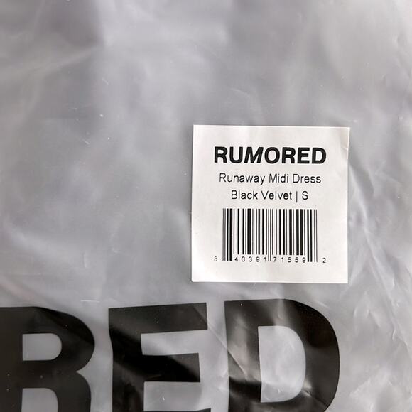 NWT $184 REVOLVE RUMORED Runway velvet sheath tank bodycon slip dress S black - Picture 12 of 13